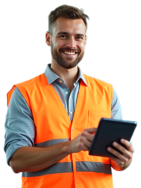 man in highvis user