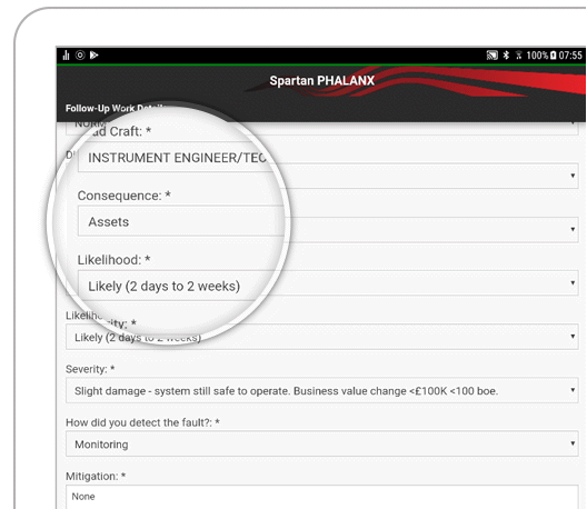 ISO14224 Data Capture screen