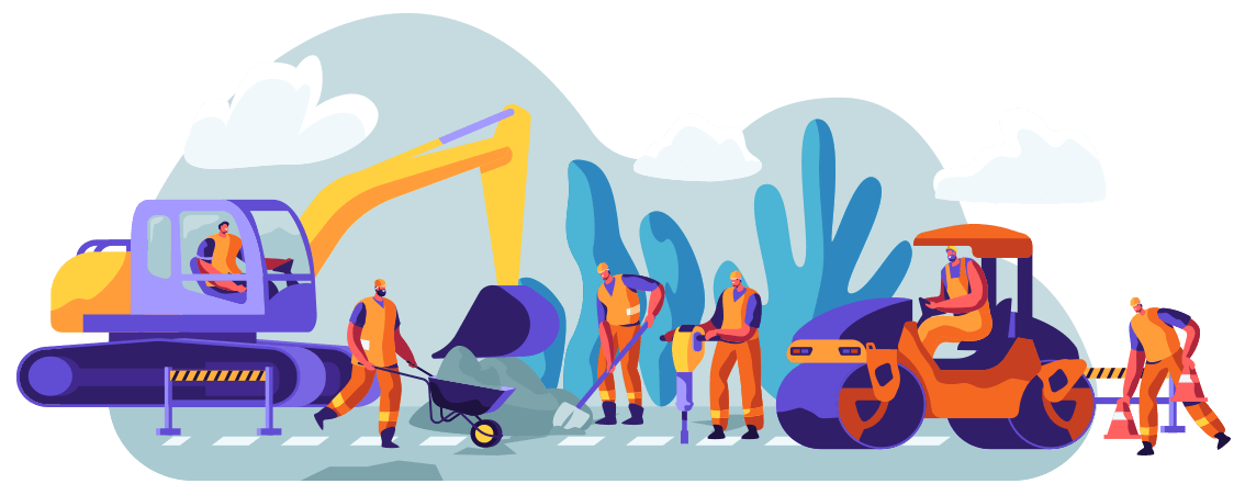 equipment rental industry illustration