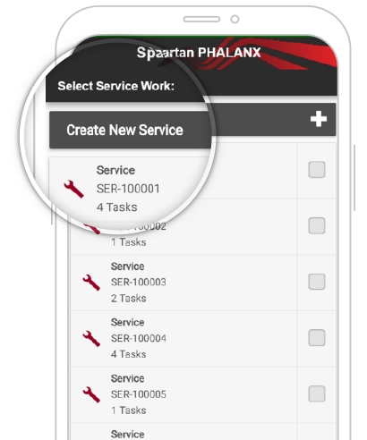 create new service in app screen